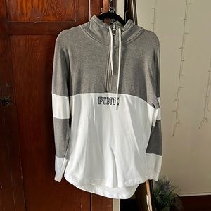 Victoria secret PINK grey and white crewneck